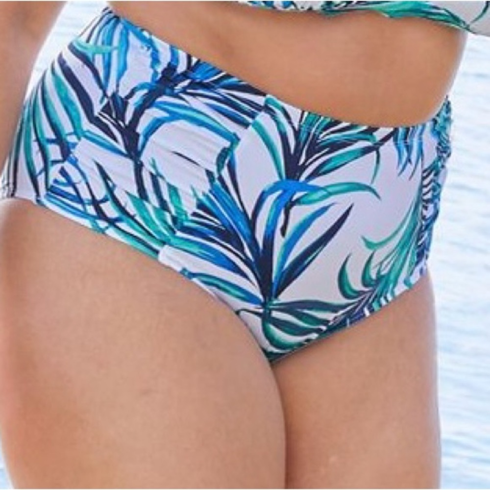 NEW Sonnet Shores‎ Tropical Print High-Waisted Bikini Bottom
